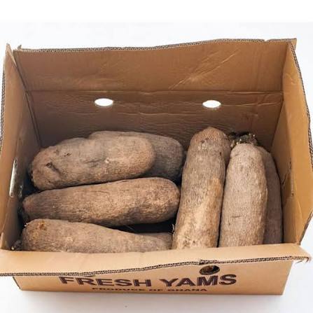 Photo of a box of yams